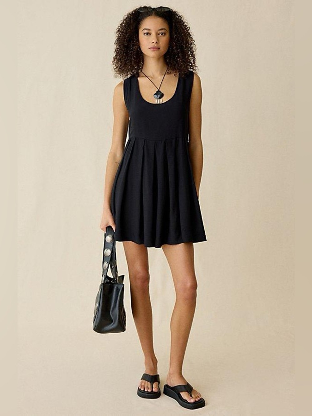 (UO-67) Urban Outfitters Popover Pleated Babydoll Mini Dress